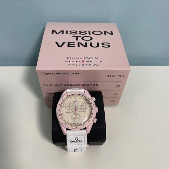 🍪 Swatch x Omega MoonSwatch Mission to Venus | Bioceramic Pink-Mauve - Picture 3 of 6